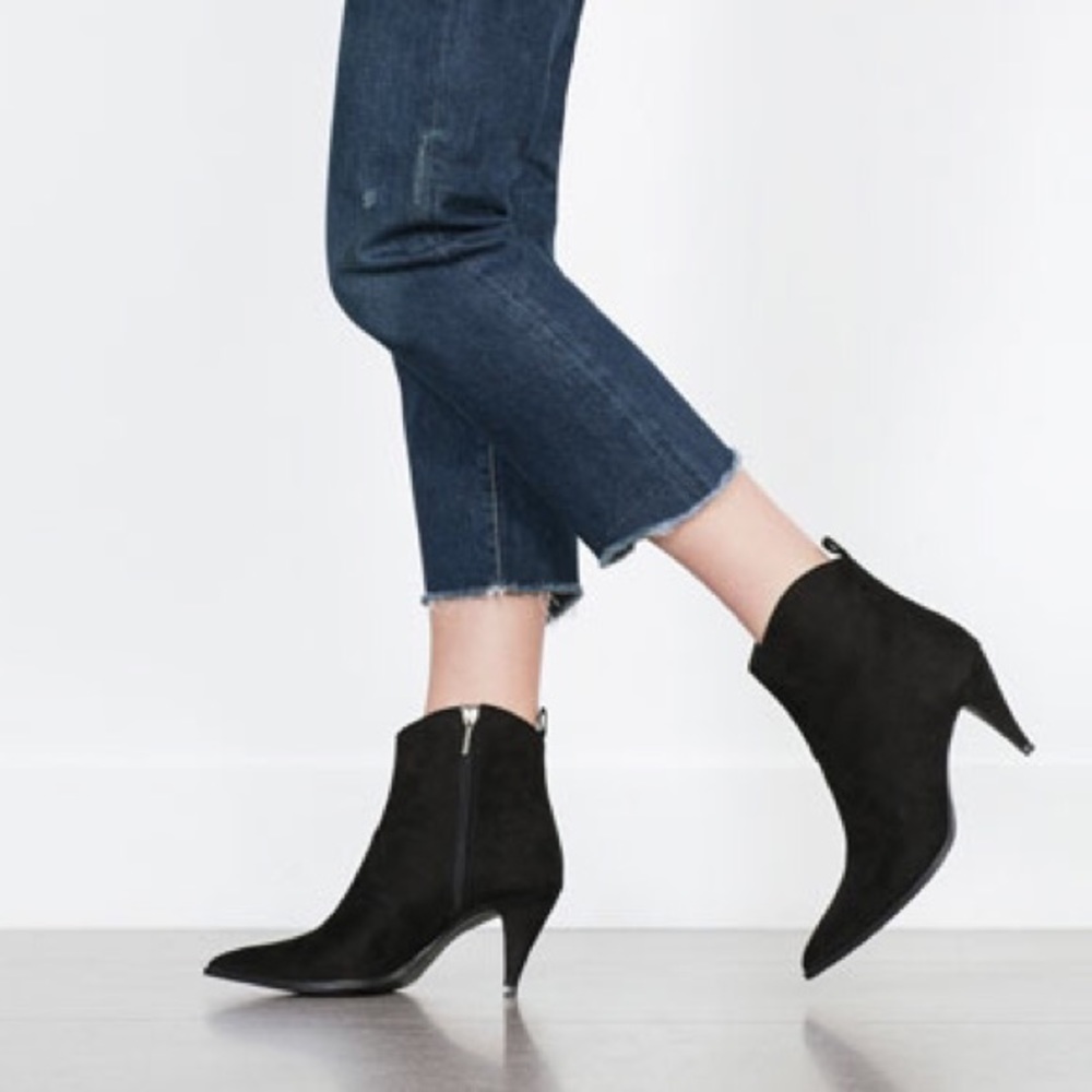 ZARA Cow Boy Style Ankle Boots NEW WITH TAGS